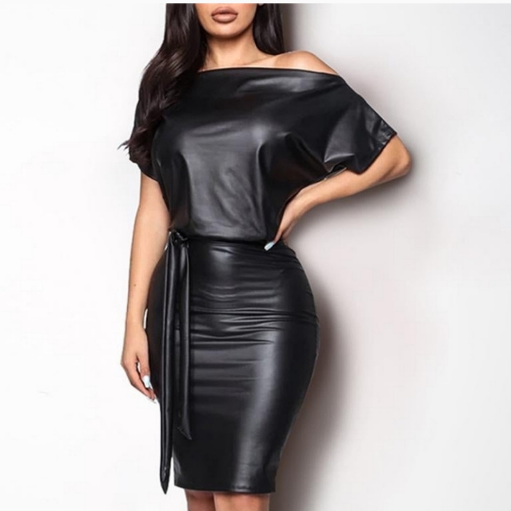 Fashion nova faux leather off shoulder